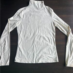 Yogalicious Cream Turtleneck Long Sleeve Top